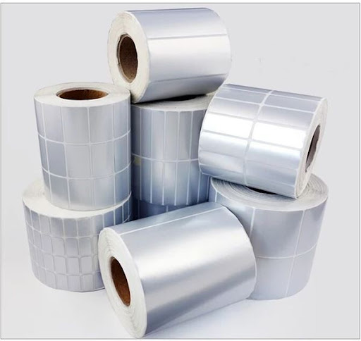 ETIKETE samoljepive 40 x 20 -2000 kom rola,fi76, PET silver